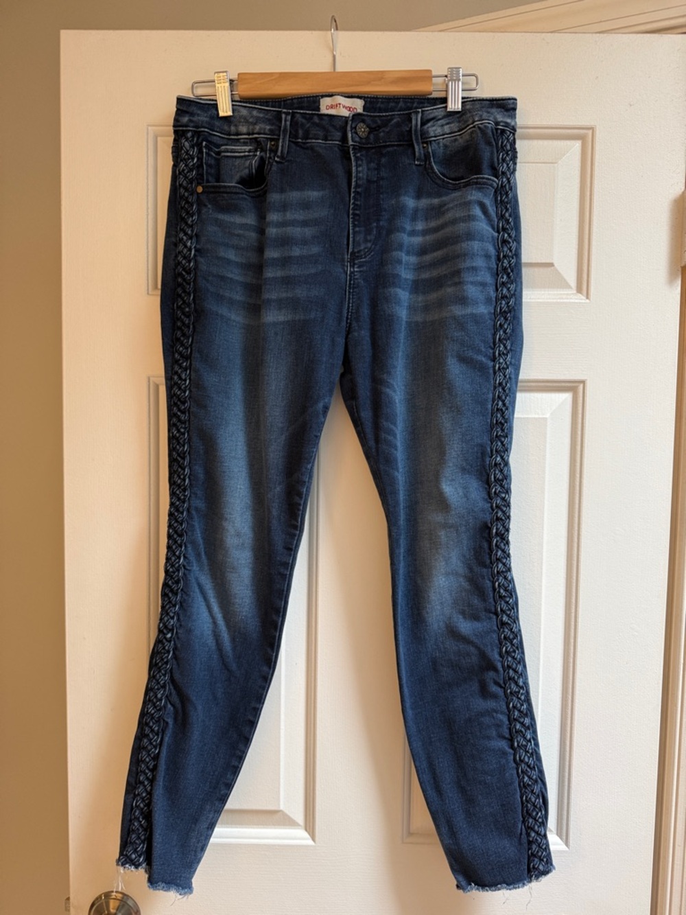 Driftwood Dark Blue Women’s Jeans with Side Braid Detail